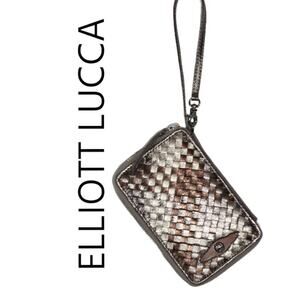 Elliott Lucca Smartphone Wristlet Woven Metallic Leather